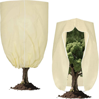 Plant Cover Freeze Protection, Winter Plant Covers, Plant Frost Cover, Tree Plant Freeze Protection Covers, Planter Plant Winter Frost Blanket with Zip Drawstring,2 Pack (59x17.7x15.7INCH)