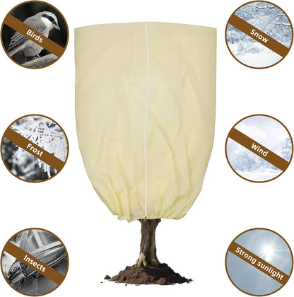 Plant Cover Freeze Protection, Winter Plant Covers, Plant Frost Cover, Tree Plant Freeze Protection Covers, Planter Plant Winter Frost Blanket with Zip Drawstring,2 Pack (59x17.7x15.7INCH)