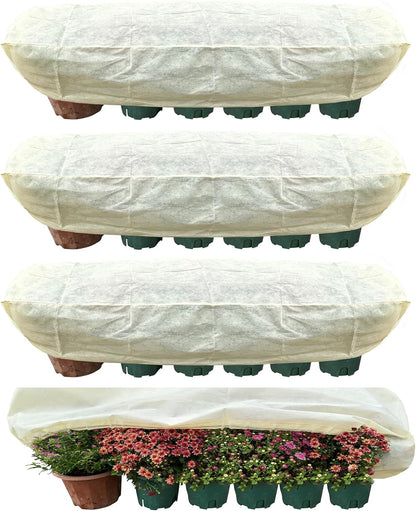 Plant Cover Freeze Protection, Winter Plant Covers, Plant Frost Cover, Tree Plant Freeze Protection Covers, Planter Plant Winter Frost Blanket with Zip Drawstring,2 Pack (59x17.7x15.7INCH)