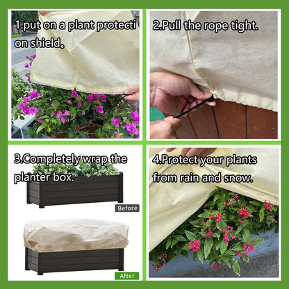 Plant Cover Freeze Protection, Winter Plant Covers, Plant Frost Cover, Tree Plant Freeze Protection Covers, Planter Plant Winter Frost Blanket with Zip Drawstring,2 Pack (59x17.7x15.7INCH)