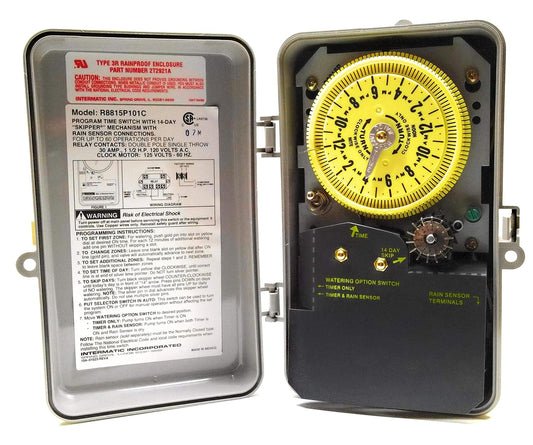 R8815P101C Sprinkler/Irrigation Timer, 24-Hr, 120 VAC, DPST