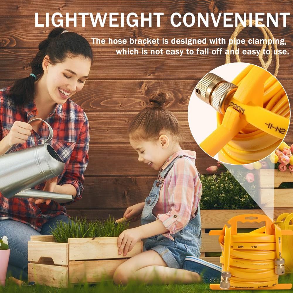 Freestanding Garden Hose Holder,Air Hose Reel Portable Storage Rack,Handheld Metal Hose Reels Hose Rack for Water Hose,Extension Cords,Flexable Hose Use