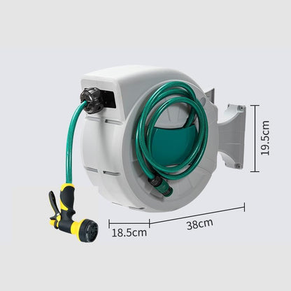 1/2 in x 50 FT Retractable Garden Hose Reel, 180° Rotatable Wall-Mounted Water Hose Reel with 8-Pattern Spray Nozzle, Auto-Rewind & Anti-Kink, for Garden Watering, Car Washing, Pet Bathing