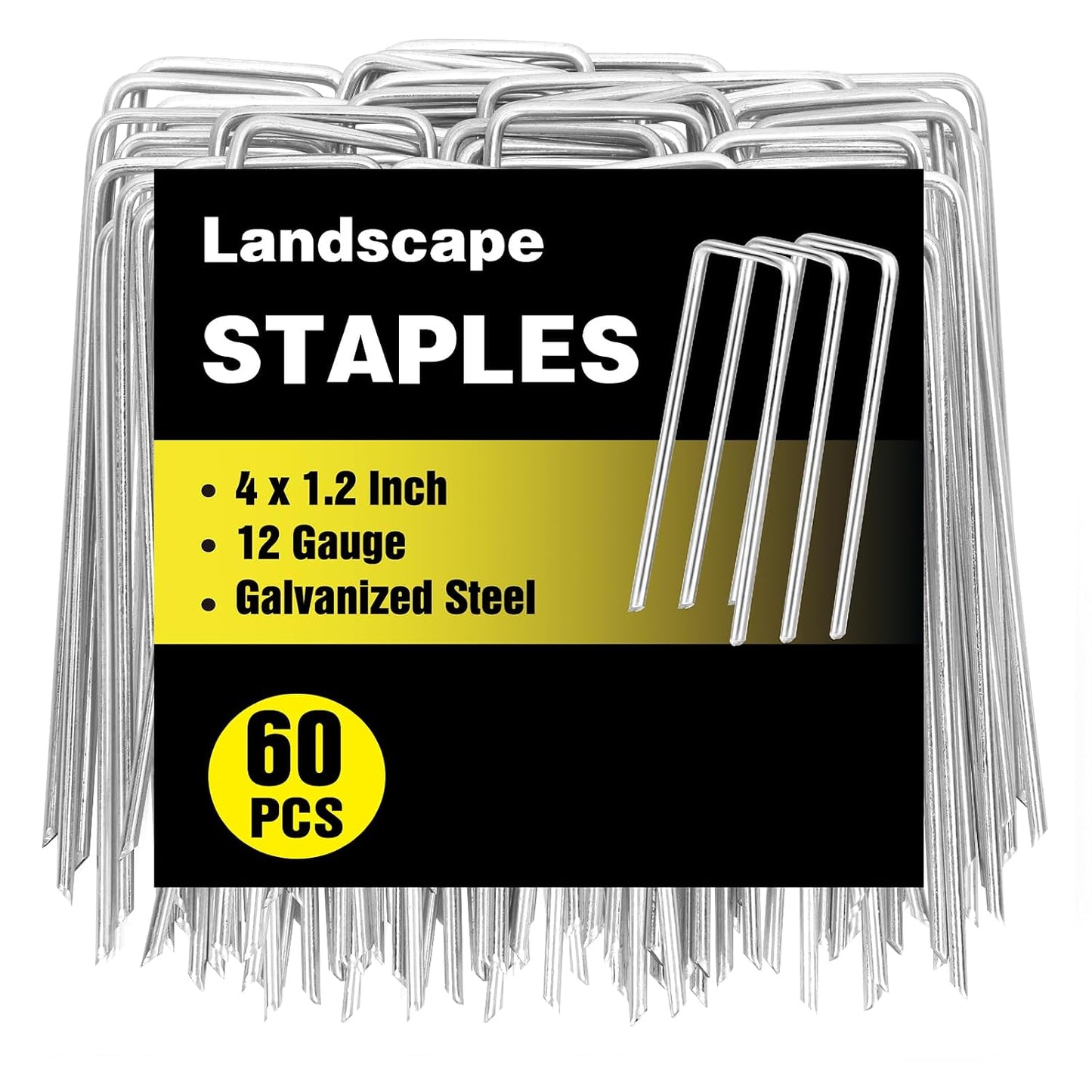 240 Pack Landscape Staples 6 Inch, Galvanized Garden Stakes