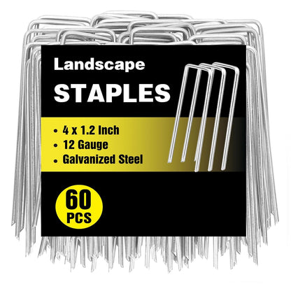 240 Pack Landscape Staples 6 Inch, Galvanized Garden Stakes