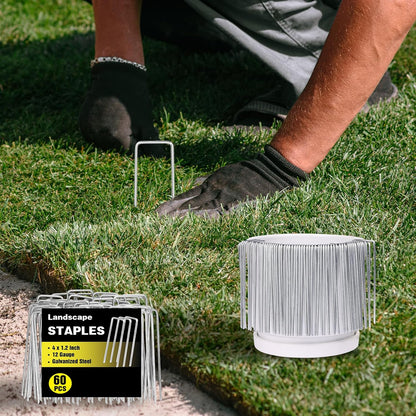 240 Pack Landscape Staples 6 Inch, Galvanized Garden Stakes