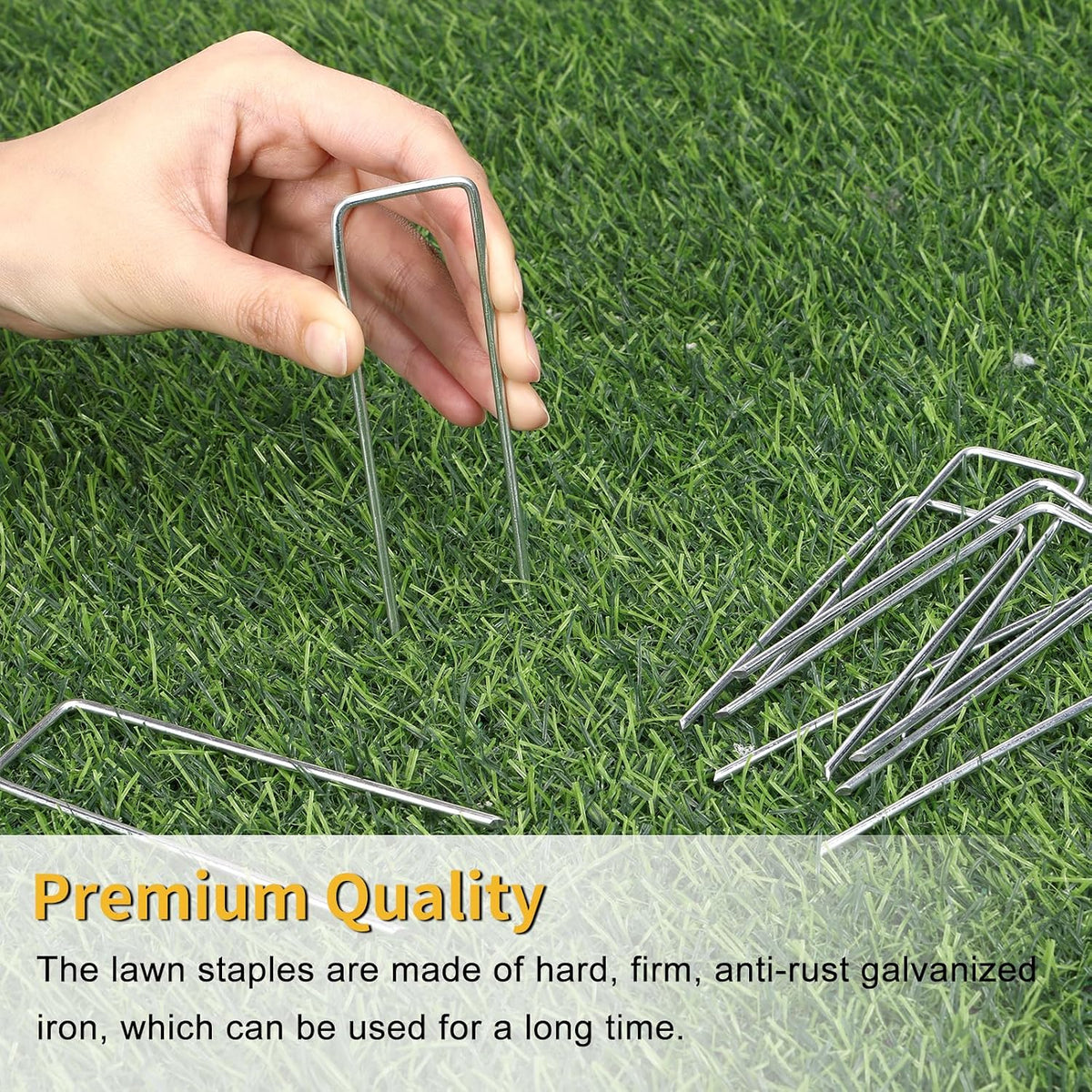 240 Pack Landscape Staples 6 Inch, Galvanized Garden Stakes