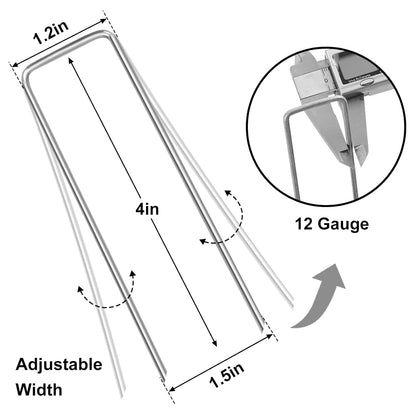 240 Pack Landscape Staples 6 Inch, Galvanized Garden Stakes
