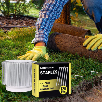 240 Pack Landscape Staples 6 Inch, Galvanized Garden Stakes