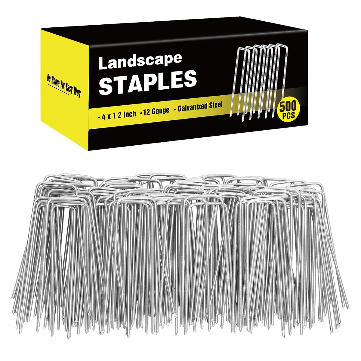 240 Pack Landscape Staples 6 Inch, Galvanized Garden Stakes