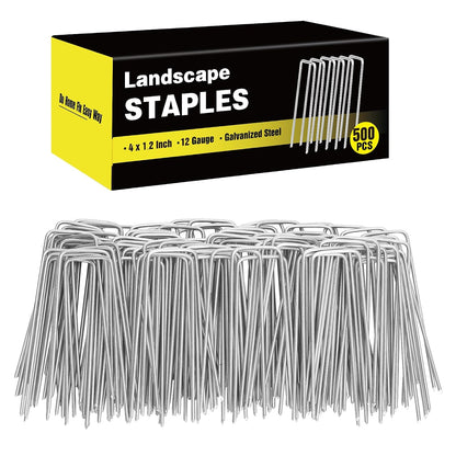 240 Pack Landscape Staples 6 Inch, Galvanized Garden Stakes
