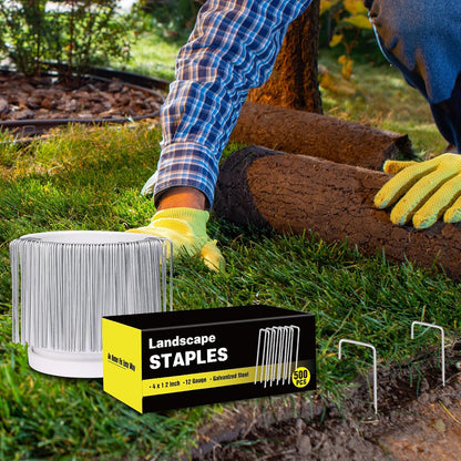 240 Pack Landscape Staples 6 Inch, Galvanized Garden Stakes