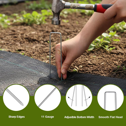 240 Pack Landscape Staples 6 Inch, Galvanized Garden Stakes