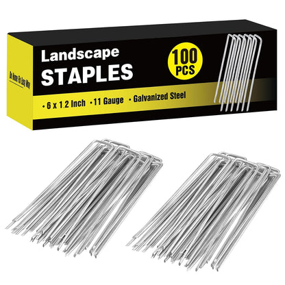 240 Pack Landscape Staples 6 Inch, Galvanized Garden Stakes