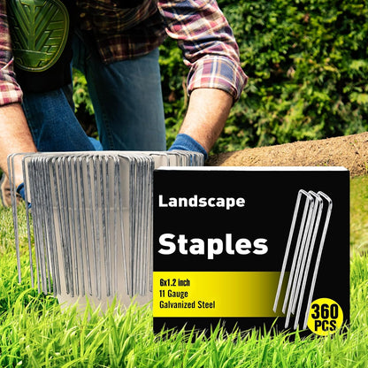 240 Pack Landscape Staples 6 Inch, Galvanized Garden Stakes