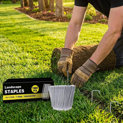 240 Pack Landscape Staples 6 Inch, Galvanized Garden Stakes