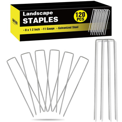 240 Pack Landscape Staples 6 Inch, Galvanized Garden Stakes