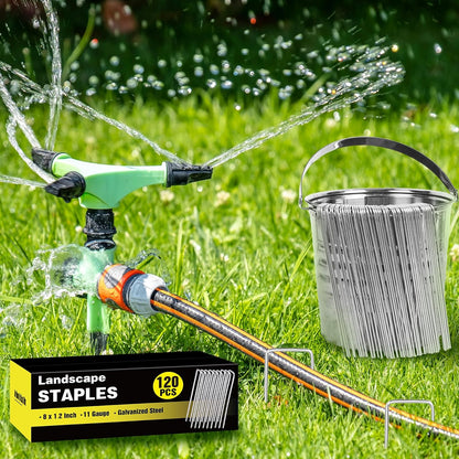 240 Pack Landscape Staples 6 Inch, Galvanized Garden Stakes