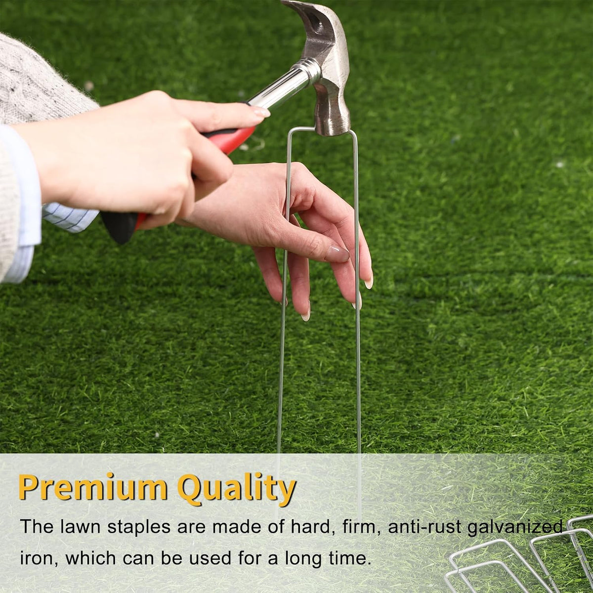 240 Pack Landscape Staples 6 Inch, Galvanized Garden Stakes