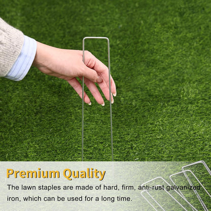 240 Pack Landscape Staples 6 Inch, Galvanized Garden Stakes