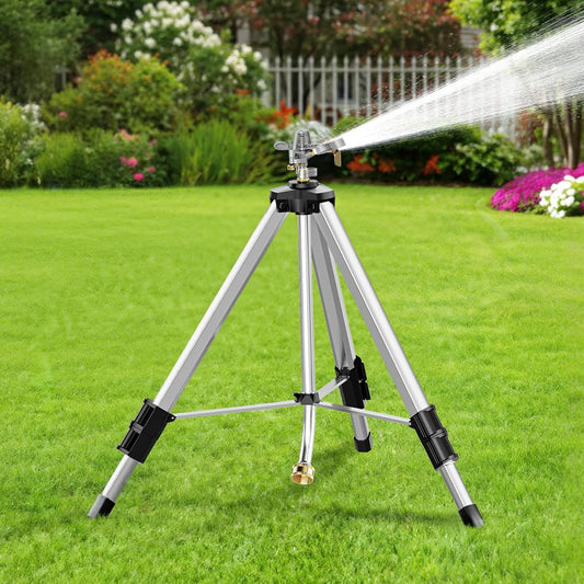 Brass Impact Tripod Sprinkler for Yard Lawn Garden Irrigation