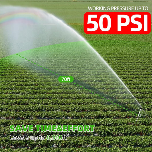 Brass Impact Tripod Sprinkler for Yard Lawn Garden Irrigation
