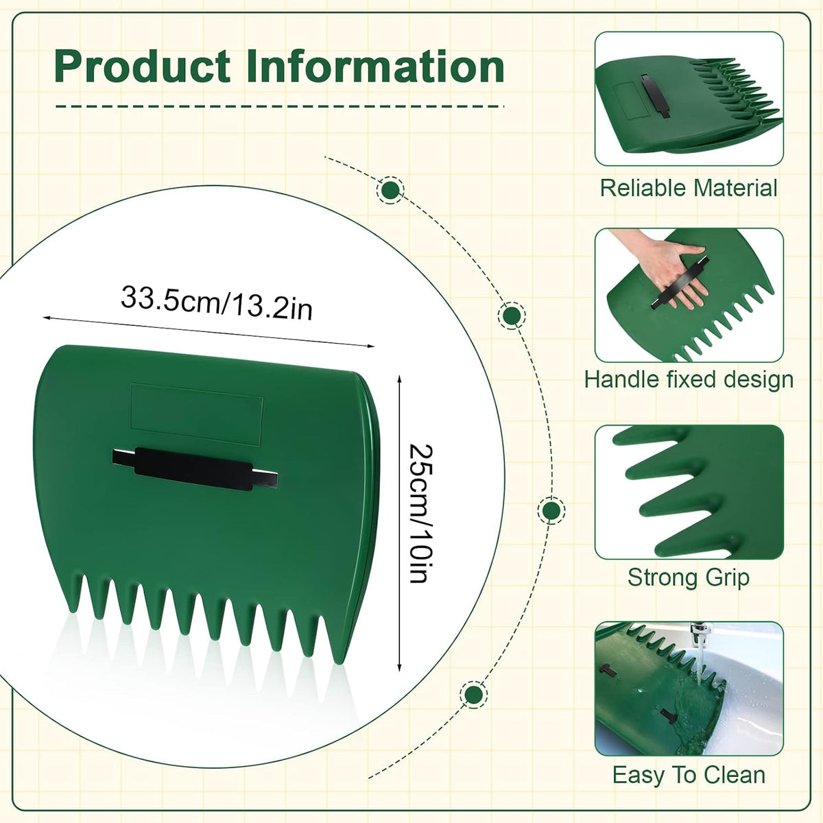 6 Pcs Leaf Scoops Hand Rakes, Large Leaf Scoops and Claws Lightweight Plastic Leaves Grabbers for Picking up Leaves, Clippings, Grass, Collect Garden Rake Scooper