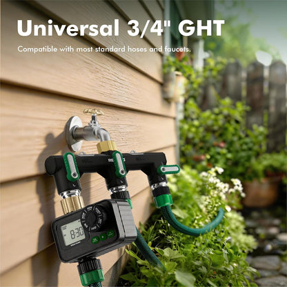 3 Way Garden Hose Splitter Heavy Duty 100% Metal Body