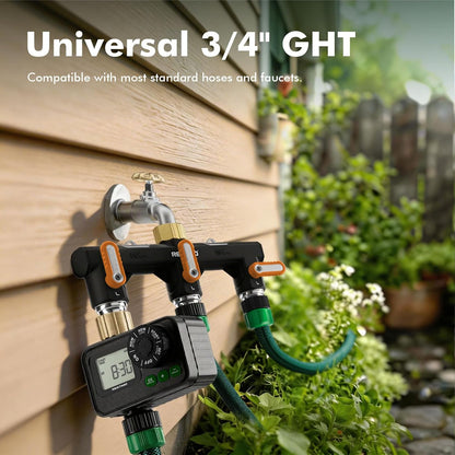3 Way Garden Hose Splitter Heavy Duty 100% Metal Body