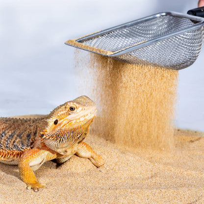 Reptile Sand Stainless Steel Fine Mesh Reptile Substrate Metal Sand Shovel Terrarium Substrate Long-Lasting Litter Cleaner Corner Scoop