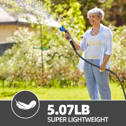 50ft 304 Stainless Steel Metal Garden Hose with Blue Nozzle
