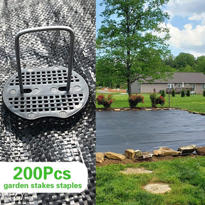 50Pcs Garden Stakes Staples + 50Pcs Gasket, 6 Inch Lawn Landscape Staples 11 Gauge U Shaped Galvanized Landscape Pins, Heavy Duty Yard Ground Pin for Weed Barrier Sod Fabric Decorations - 6"
