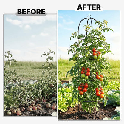 Metal Trellis for Climbing Plants Outdoor, 2026 Upgrade 100% Metal with Powder Coating, Rose, Flowers, Grape, Pea, Cucumber Tomato Cage - 6.3 FT Freestanding Plant Support