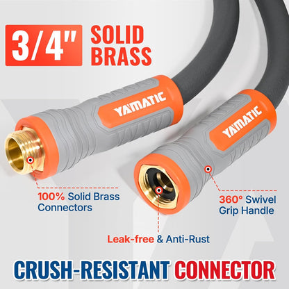 Flexible Garden Hose 5/8" x 5ft, 360° Swivel Handle, Burst 600 PSI