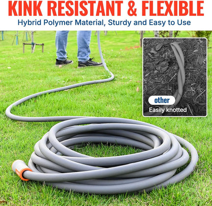 Flexible Garden Hose 5/8" x 5ft, 360° Swivel Handle, Burst 600 PSI