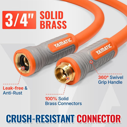 Flexible Garden Hose 5/8" x 5ft, 360° Swivel Handle, Burst 600 PSI