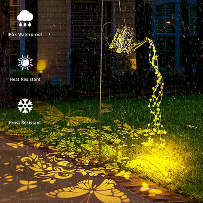 Solar Watering Can with Lights Outdoor,Hanging Solar Lantern,Metal Waterproof Garden Lights Decorations Gift for Table Patio Yards Pathway Party