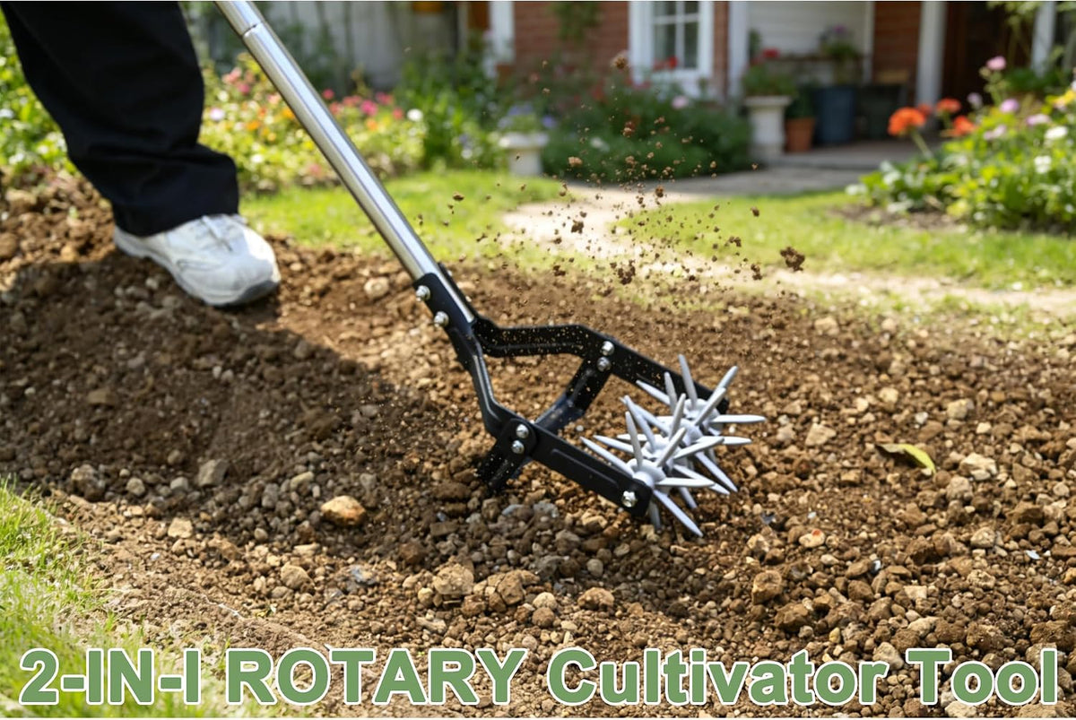 2‑in‑1 Rotary Cultivator for Tilling and Weeding