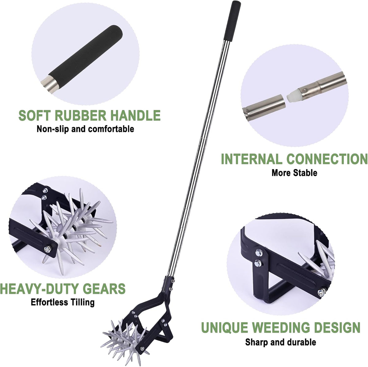 2‑in‑1 Rotary Cultivator for Tilling and Weeding