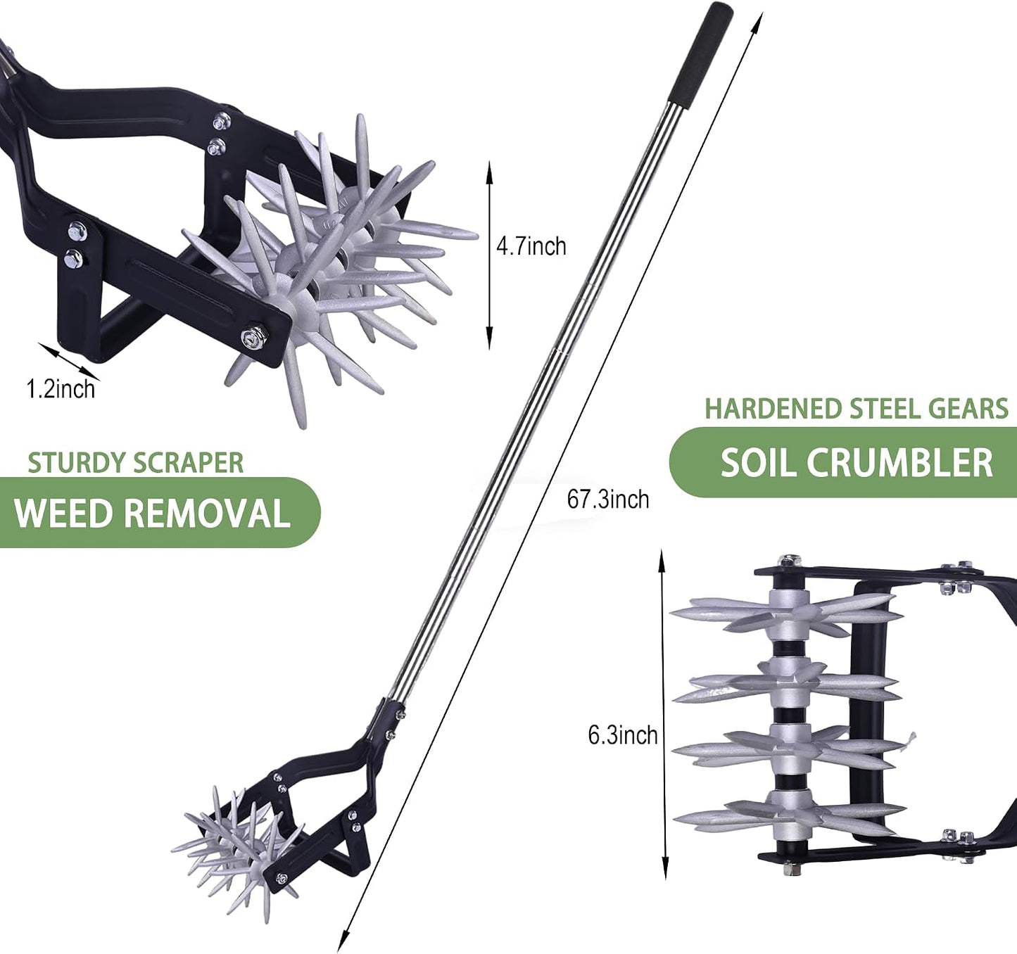 2‑in‑1 Rotary Cultivator for Tilling and Weeding