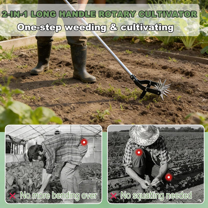2‑in‑1 Rotary Cultivator for Tilling and Weeding