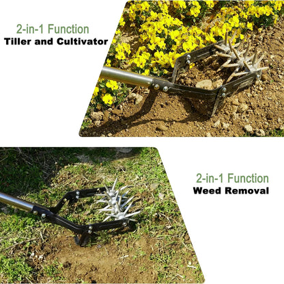 2‑in‑1 Rotary Cultivator for Tilling and Weeding