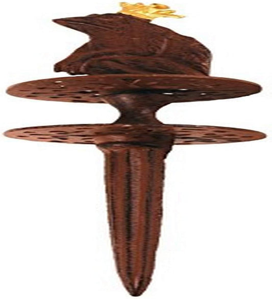 Esschert Design TG34 Frog Prince Antique Garden Hose Guide, Antique Brown with Gold Crown