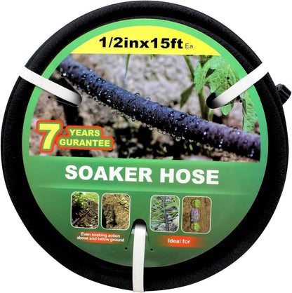 1/2" Soaker Hose 50 ft Round Rubber Garden Soaker Hoses