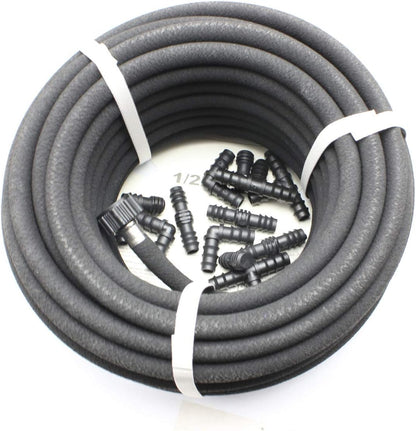 1/2" Soaker Hose 50 ft Round Rubber Garden Soaker Hoses