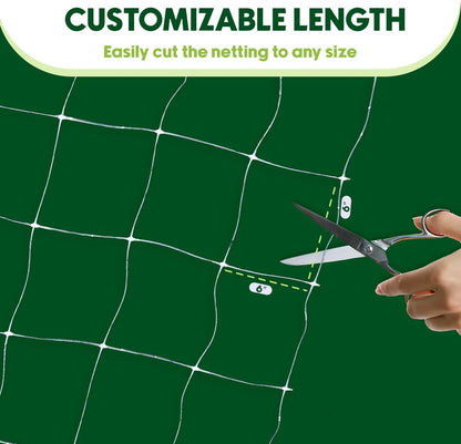 Trellis Netting, Netting, Scrog Net, Trellis Net, 5ft x 4920ft Roll, for Climbing Plants, Cut Flower Support, Garden, Grow Pea, Bean, Grape Vine, Mesh, Heavy Duty, 6x6 Inch Squares