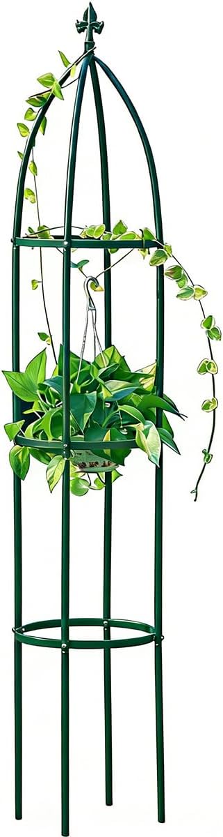100% Metal Garden Obelisk Trellis Heavy Duty 6.3 ft Tall for Climbing Vines