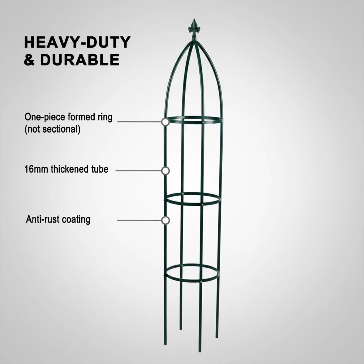 100% Metal Garden Obelisk Trellis Heavy Duty 6.3 ft Tall for Climbing Vines