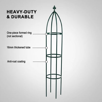 100% Metal Garden Obelisk Trellis Heavy Duty 6.3 ft Tall for Climbing Vines