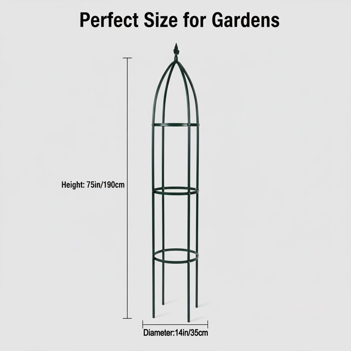 100% Metal Garden Obelisk Trellis Heavy Duty 6.3 ft Tall for Climbing Vines